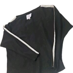 LIV Milano Embellished Sweater Women L Blk Holiday Y2k Boho Cottage Retro[1C]